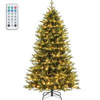 WEIHNACHTSBAUM mit 11 Lichtmodi 210cm Grün - Grün, Metall (210cm) - COSTWAY