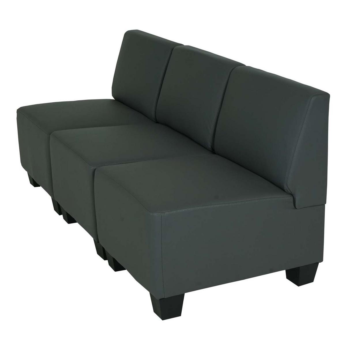 3-SITZER Grau - Dunkelgrau/Grau, Textil (171/76/72cm) - MCW