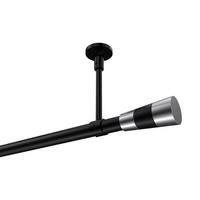 GARDINENSTANGE Sonette Tanara 420 cm (geteilt in 3 x 140 cm), 1-läufig, 20 mm Ø Schwarz - Chromfarben/Schwarz, Metall (420cm) - INTERDECO