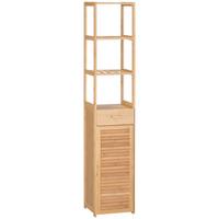 HOCHSCHRANK aus Bambus, 32 x 30 x 163 cm Naturholz - Naturfarben, Naturmaterialien (30/163/32cm) - Kleankin