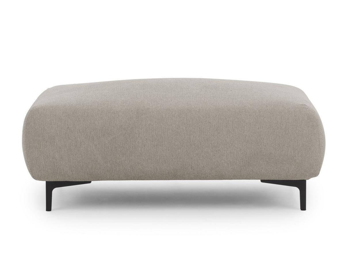 POLSTERHOCKER Cardea in Bubble-Optik aus weichem Taupe Strukturstoff mit hohem Sitzkomfort - Taupe/Schwarz, Holz/Textil (110/46/65cm) - S-Style Möbel