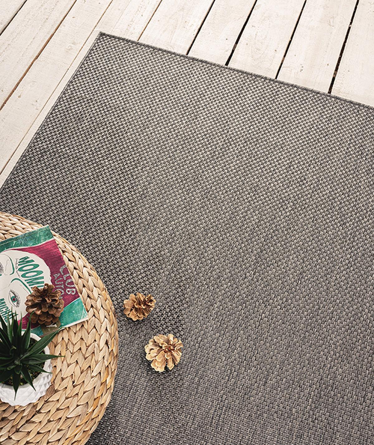 FLACHWEBTEPPICH Uni BORNO Polypropylen Anthrazit 200 x 280 cm - Anthrazit, Textil (200/280cm) - KADIMA DESIGN