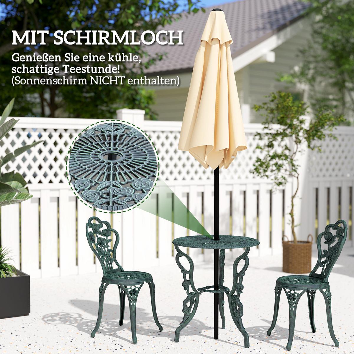 GARTENMÖBEL Set, Gussaluminium, Grün - Grün, Metall - Outsunny