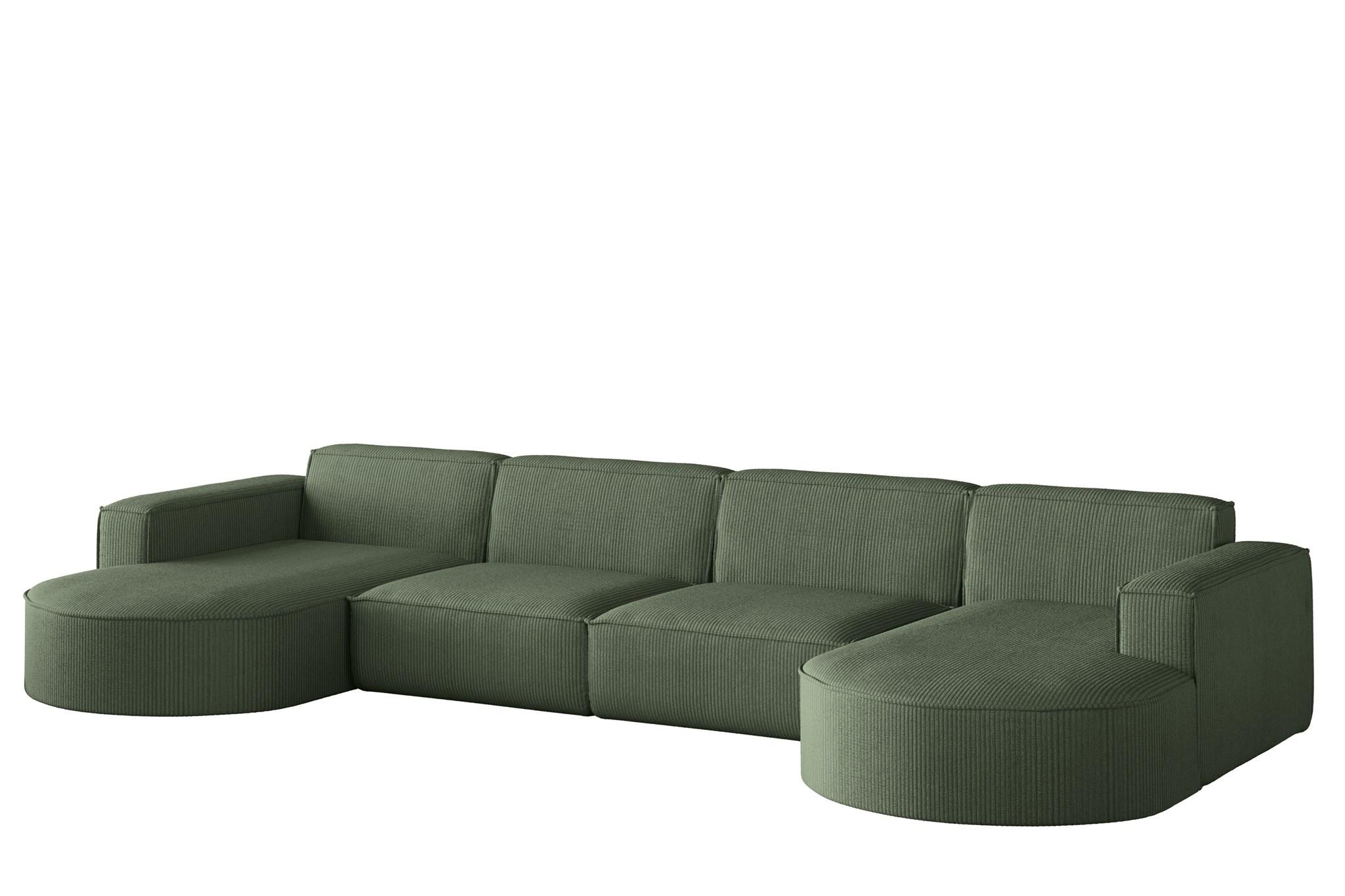 WOHNLANDSCHAFT Palma Xl Stoff Noel - Grün, Holzwerkstoff/Textil (282/78/165cm) - Fun Möbel