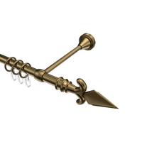 GARDINENSTANGE Primus Matteo 140 cm, 1-läufig, 16 mm Ø Messing Antik - Messingfarben/Bronzefarben, Metall (140cm) - INTERDECO