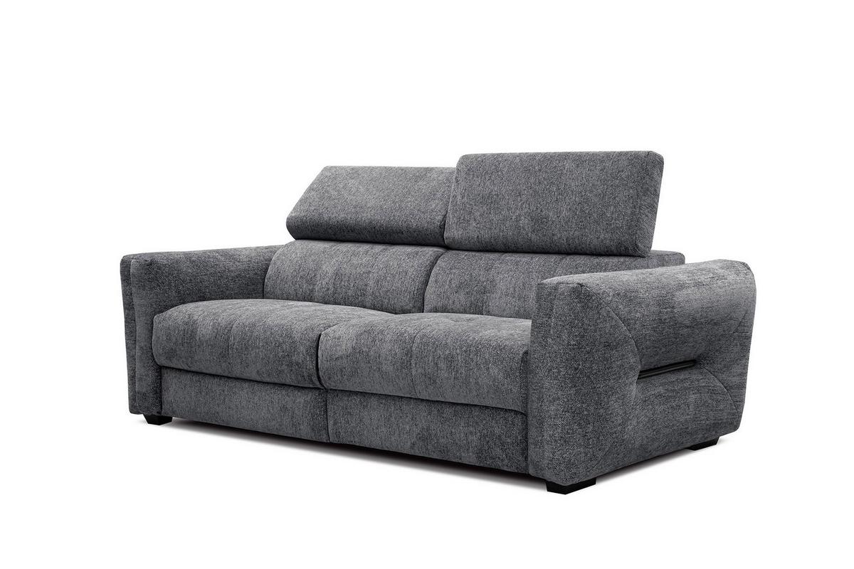 SOFA CALVERA 3-Sitzer mit 1 Relaxfunktion, graphitfarben - Graphitfarben, Holzwerkstoff/Textil (204/79/106cm) - Wozimo