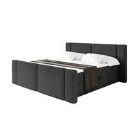 BOXBETT mit Matratze H3 - EVON Zanozek - 180x200 cm Schwarz - Schwarz, Holzwerkstoff (180/200cm) - ALTDECOR
