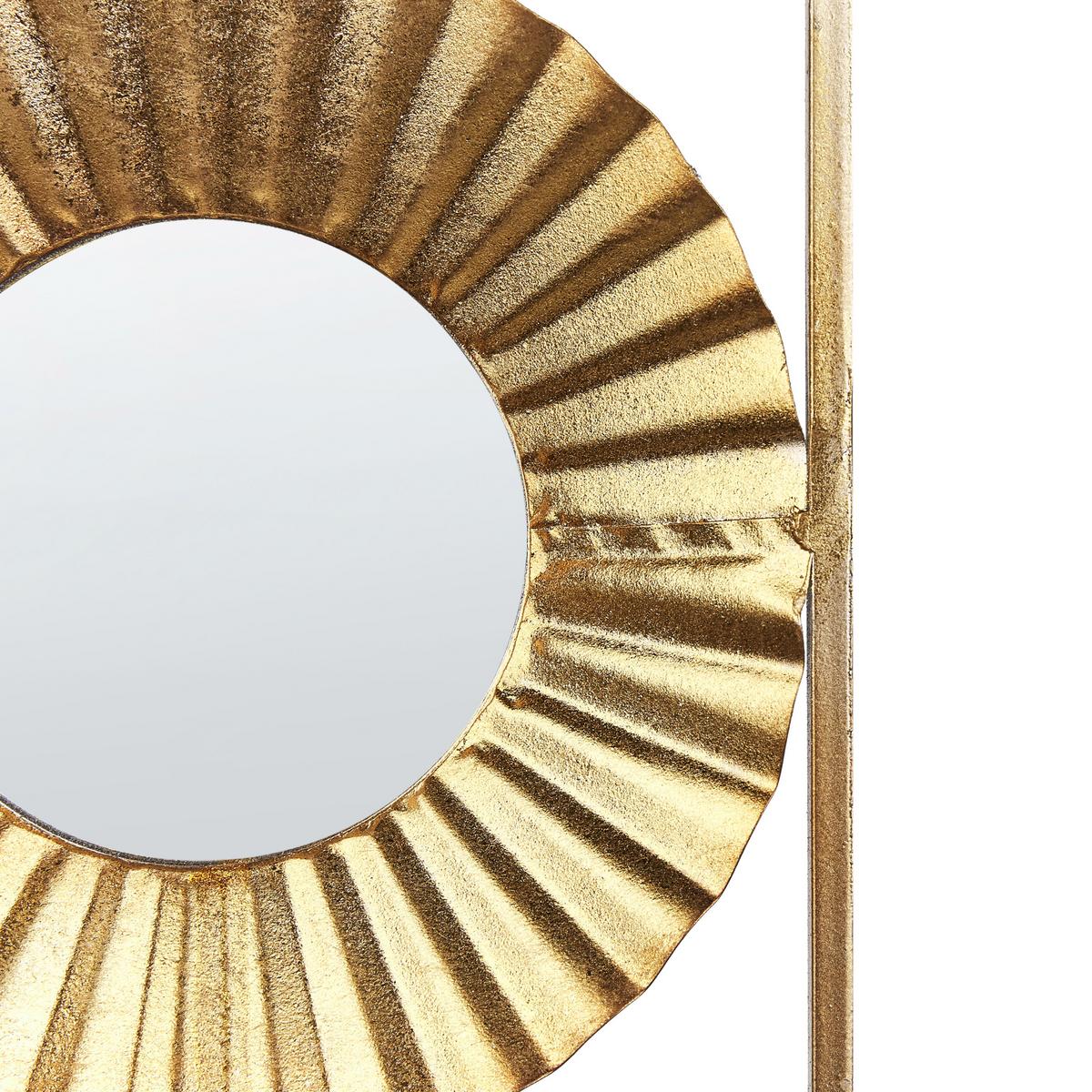 WANDDEKORATION Metall gold mit Spiegelelementen Maicoba - Goldfarben, Metall (39/90/5cm) - Beliani