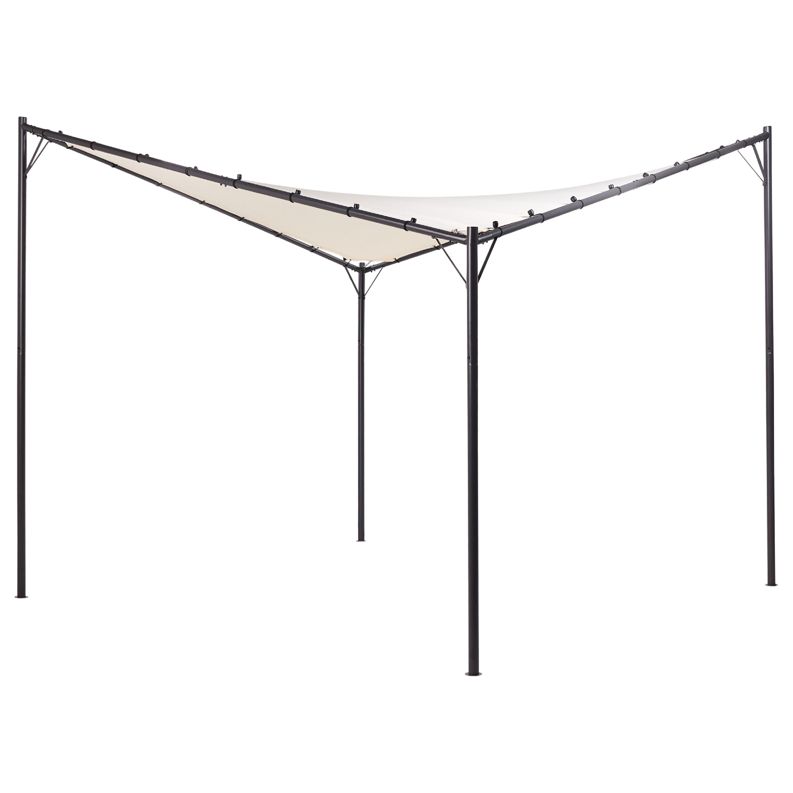 PERGOLA Stahl beige 300/300 cm Aventine - Beige/Schwarz, Kunststoff (300/260/300cm) - Beliani