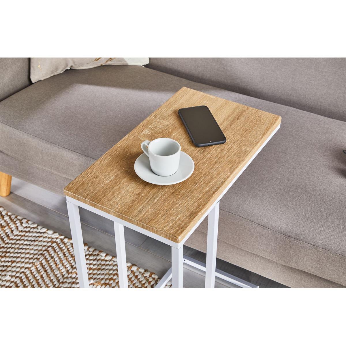 BEISTELLTISCH DEBORA Sonoma Eiche/weiß - Weiß/Sonoma Eiche, Holzwerkstoff (26/46/61cm) - IDIMEX