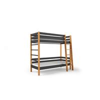 ETAGENBETT ZELDA 80x190 cm Czarny - Schwarz/Kieferfarben, Holz (80/190cm) - MASSENO