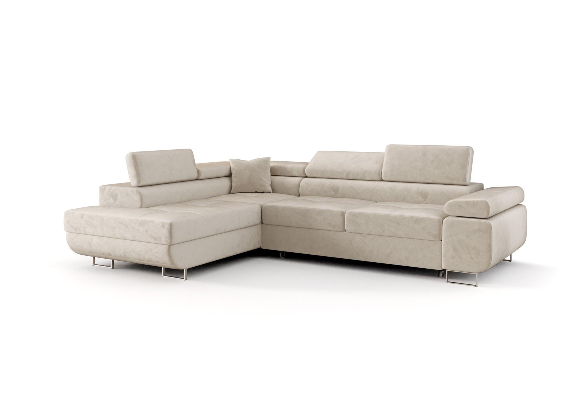 ECKSOFA Monaro Mit Schlaffunktion - Beige, Holzwerkstoff/Textil (202/275cm) - Fun Möbel