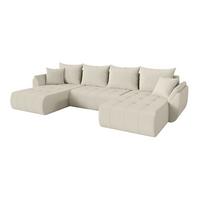 WOHNLANDSCHAFT mit Schlaffunktion und Bettkasten TOKO-U 378x194x86 Beige Bouclé - Sandfarben/Beige, Holzwerkstoff/Kunststoff (378/86/194cm) - ALTDECOR