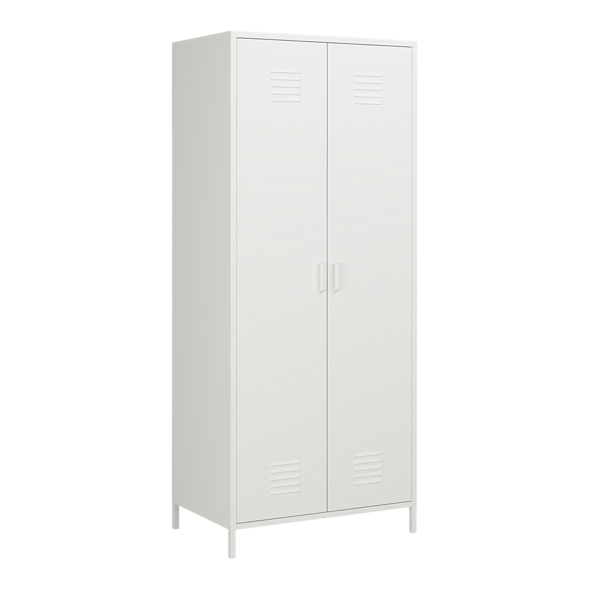 KLEIDERSCHRANK Seinäjoki - Weiß, Metall (76/180/50cm) - [en.casa]