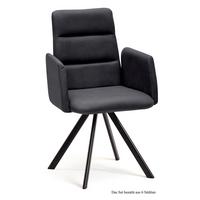 ARMLEHNSTUHL drehbar (6er-Set) Desta 52x92x60 Schwarz/Anthrazit - Anthrazit/Schwarz, Kunststoff (60/92/52cm) - 58aufmkessel