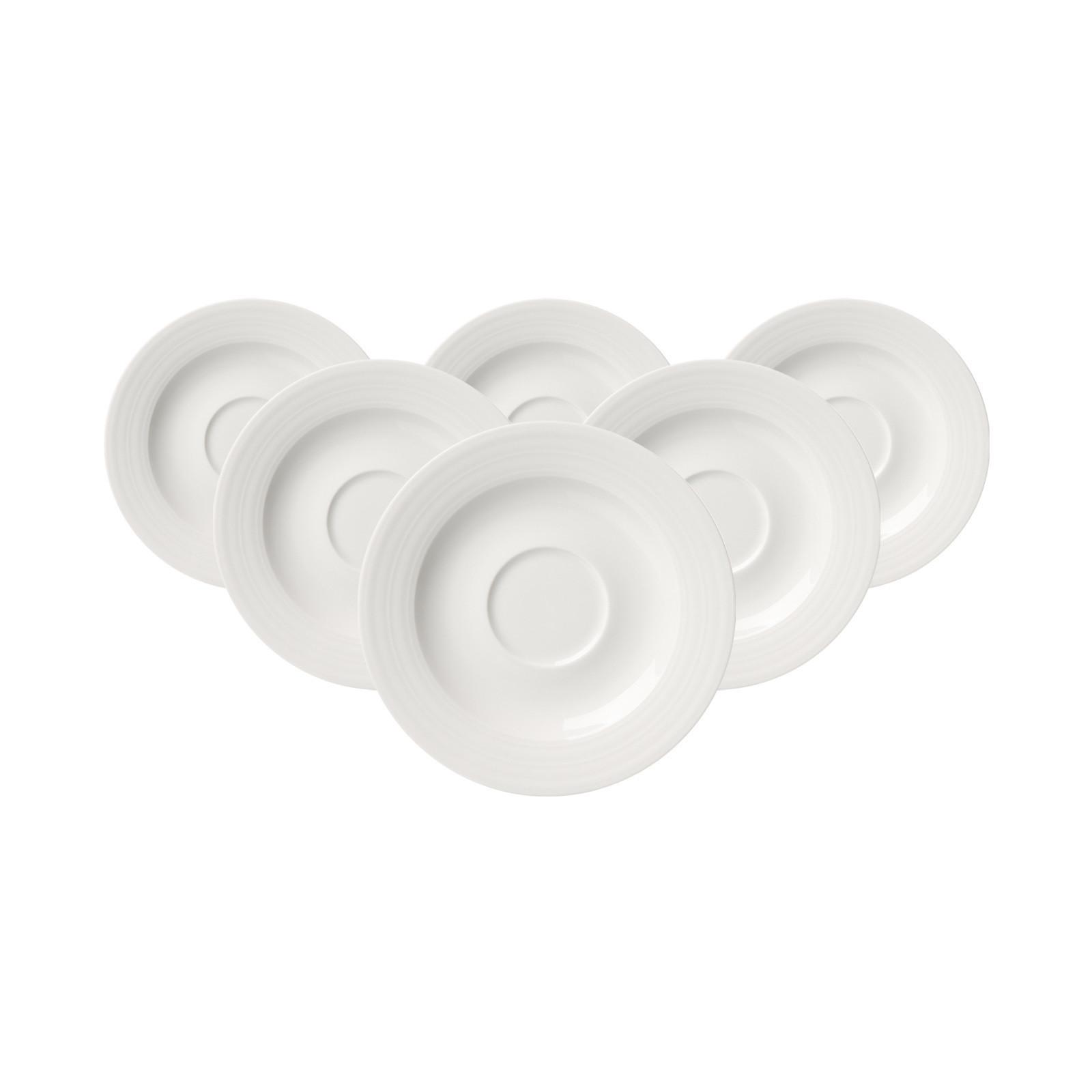 ESPRESSOUNTERTASSEN Levi weiß ø 12,5 cm 6er Set - Weiß, Keramik (12.5cm) - Ritzenhoff Breker