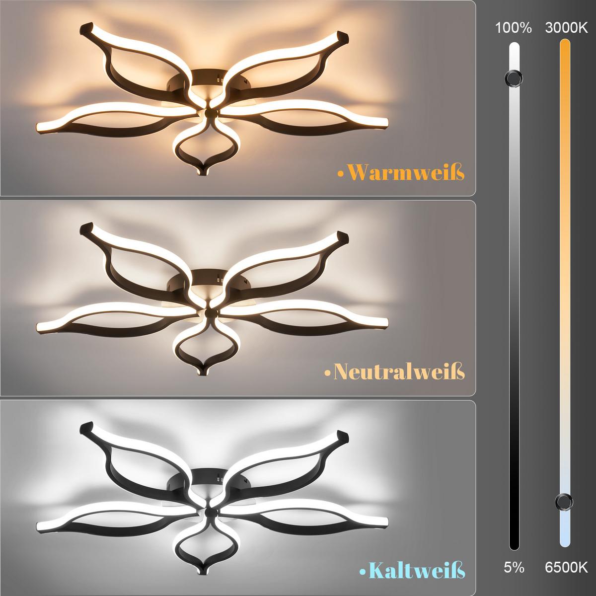 LED DECKENLEUCHTE Gelwynne 80/38/6 cm - Schwarz, Metall (80/38/6cm) - ZMH