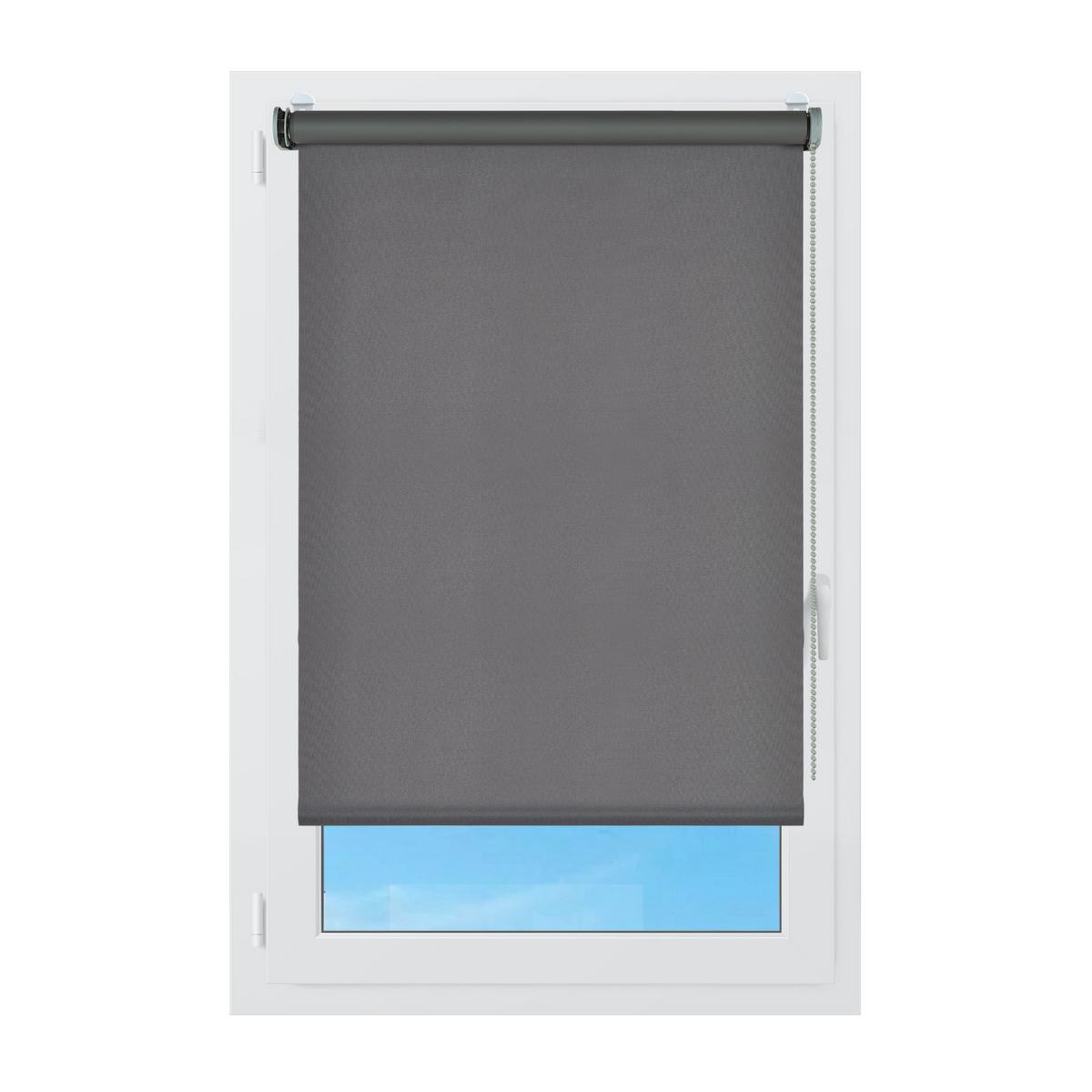 VERDUNKELUNGSROLLO Moon Easyfix Grau 100x180 - Graphitfarben, Kunststoff (100/180/1cm) - STORESDECO