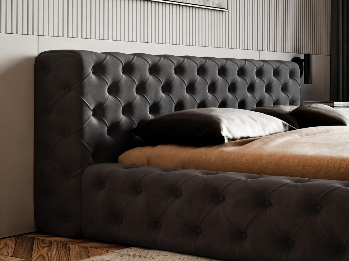 POLSTERBETT Palini 180x200 Schwarz - Schwarz, Textil (180/200cm) - Graingold