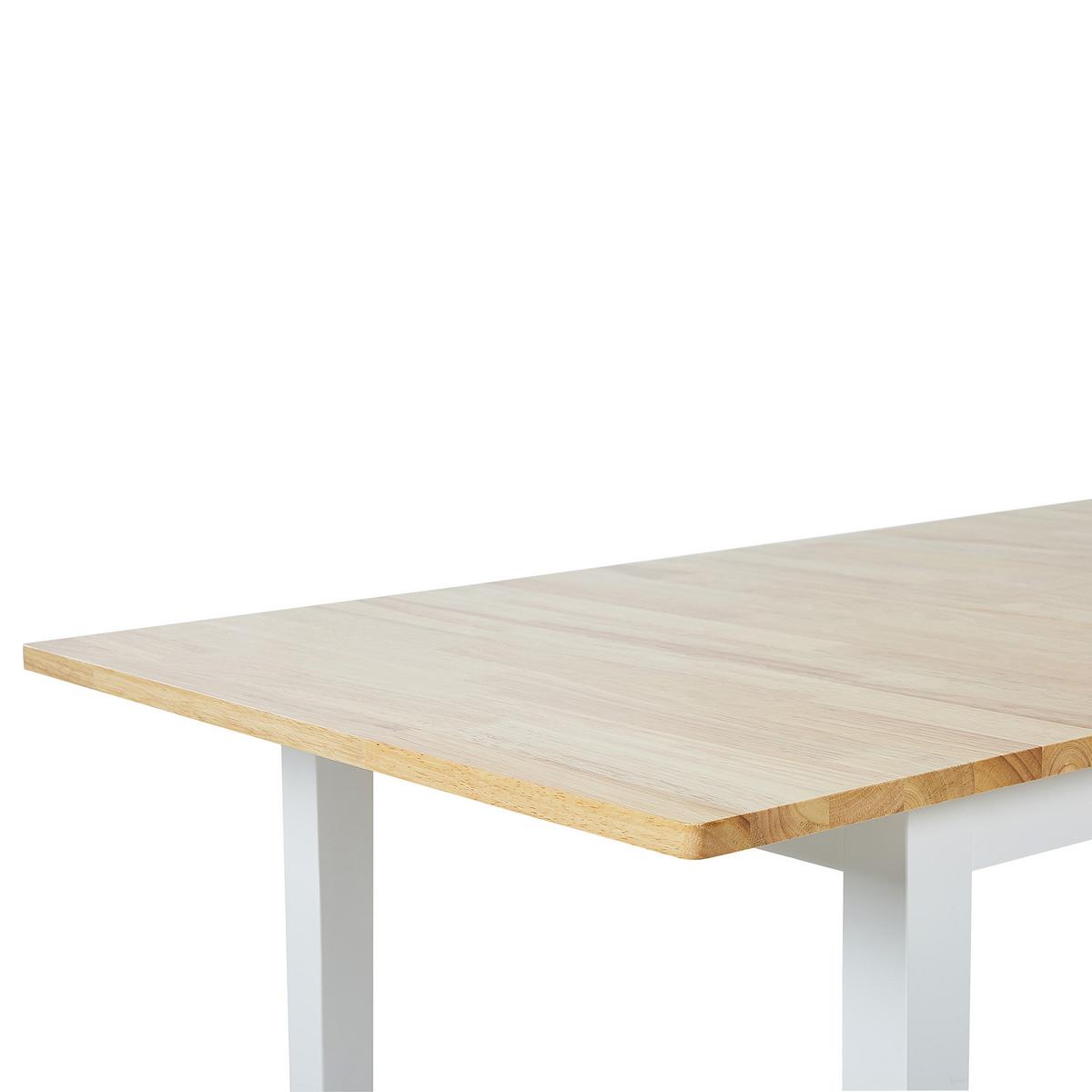 ESSZIMMERTISCH 120-150/80/74 cm Hellbraun, Weiß Rechteckig Houston - Hellbraun, Holz (150/80/74cm) - Beliani