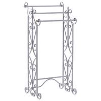 HANDTUCHSTÄNDER Antik Optik grau 45 x 90 cm Chillan - Grau, Metall (27/90/34cm) - Beliani