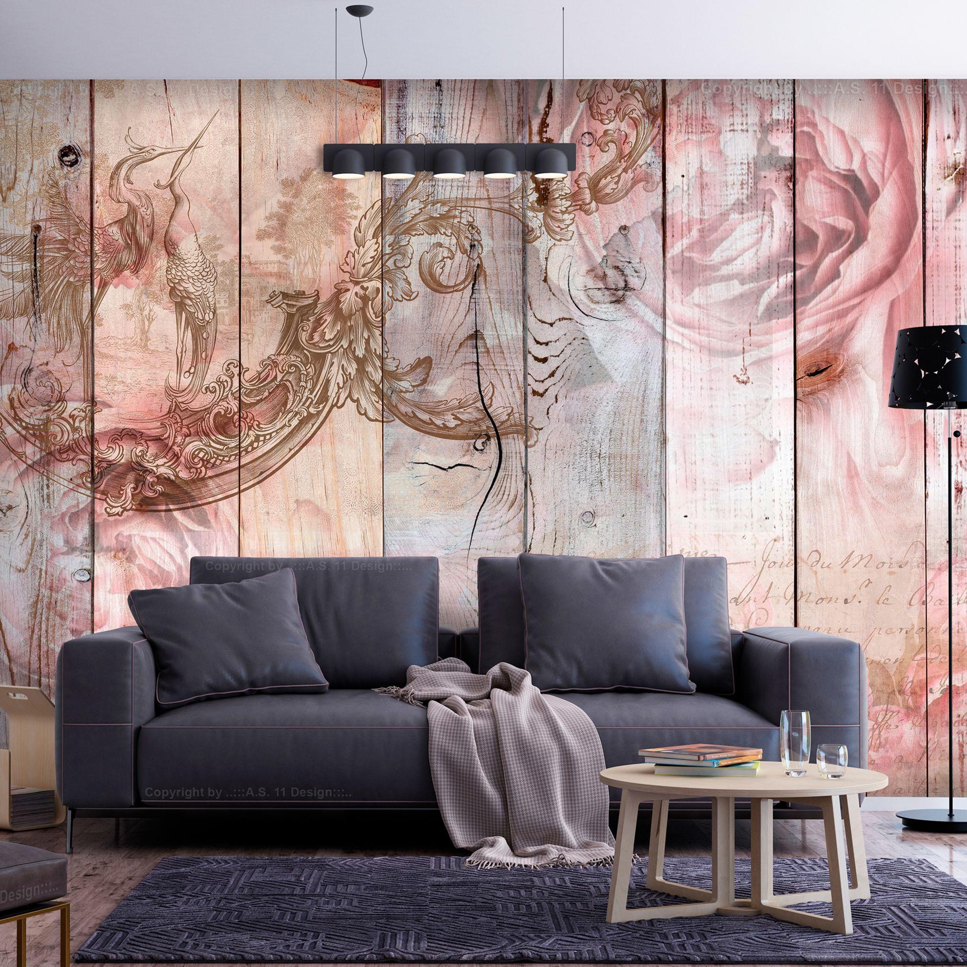 SELBSTKLEBENDE FOTOTAPETE 392/280 cm - Pink/Grau, Kunststoff/Textil (392/1cm) - KUNSTLOFT