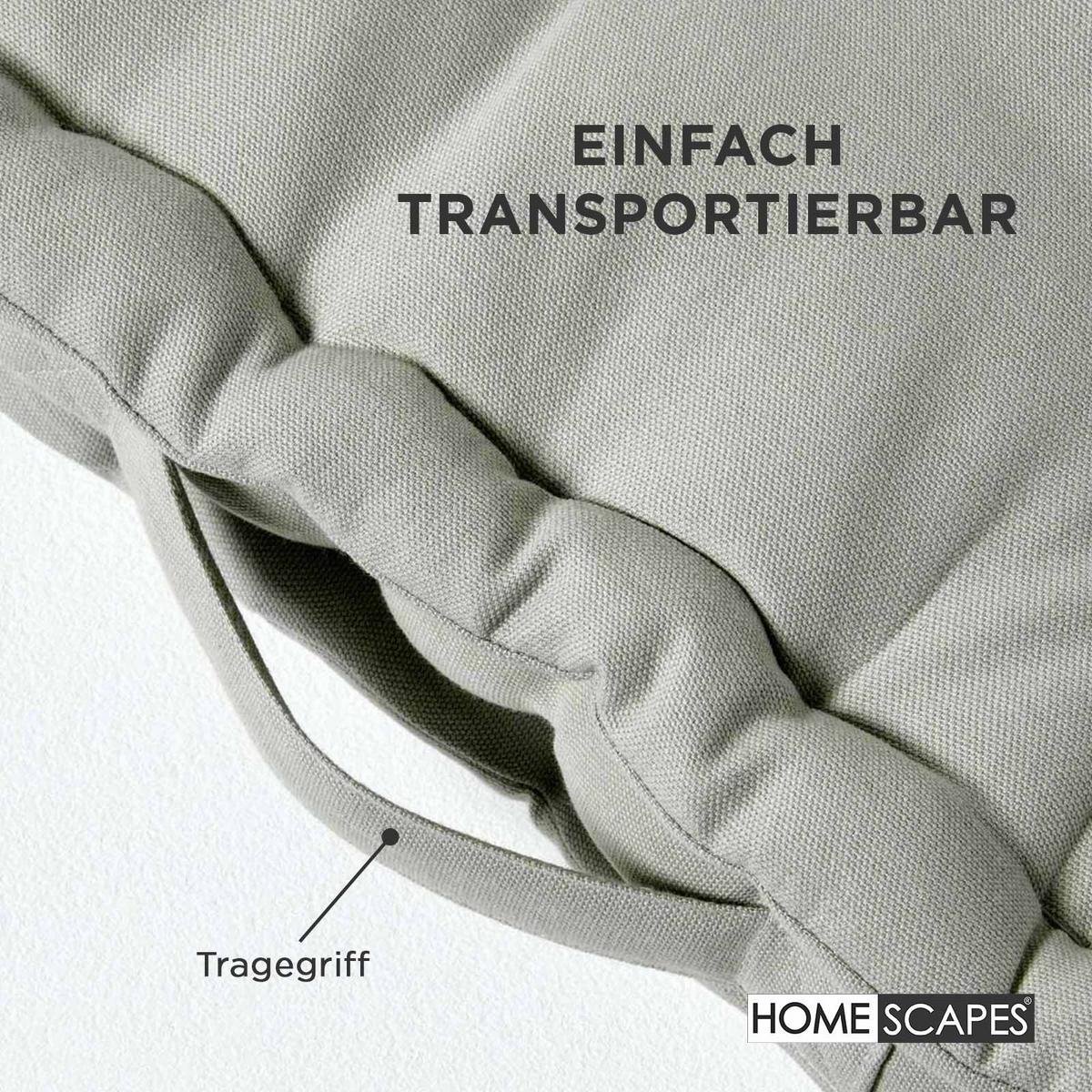 SITZKISSEN grau 40/40/8 cm – Bodenkissen unifarben - Grau, Textil (40/40/8cm) - Homescapes