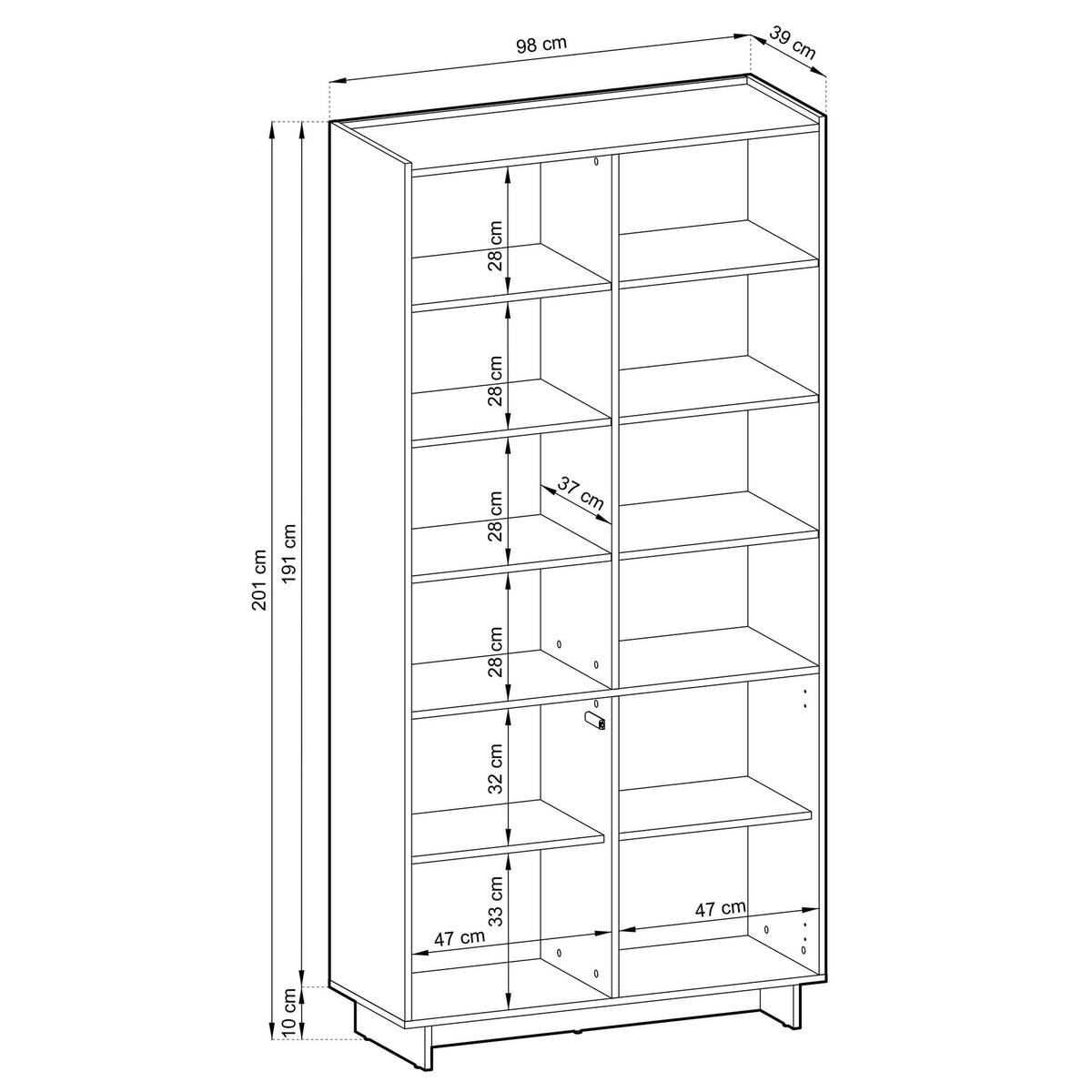 STANDREGAL Yasumi 98 cm - Eichefarben, Holzwerkstoff (98/201/39cm) - Selsey