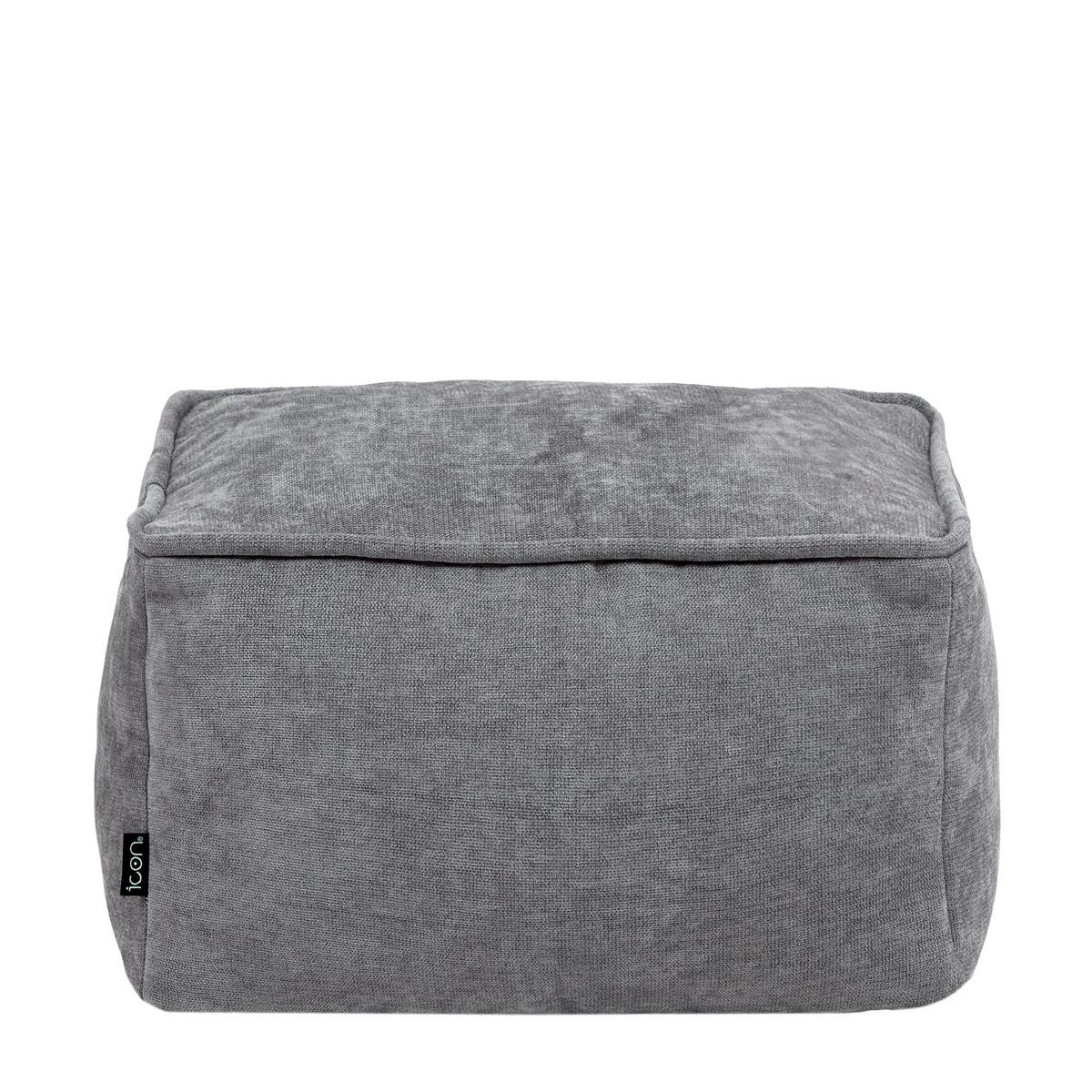 SITZPOUF Chenille Amara - Grau, Kunststoff/Textil (40/24/40cm) - icon