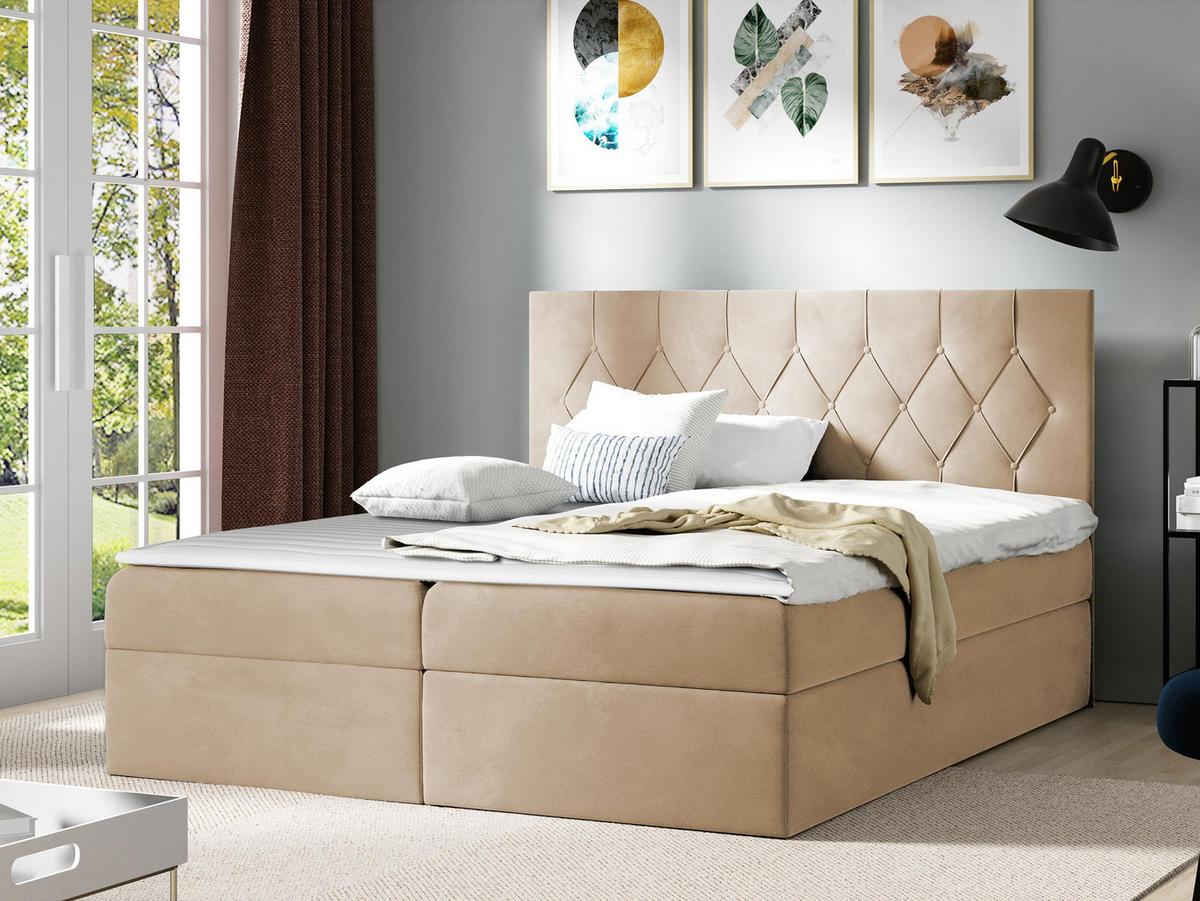 BOXBETT Sky - H3 - Beige, Holz (160/200cm) - MIRJAN24