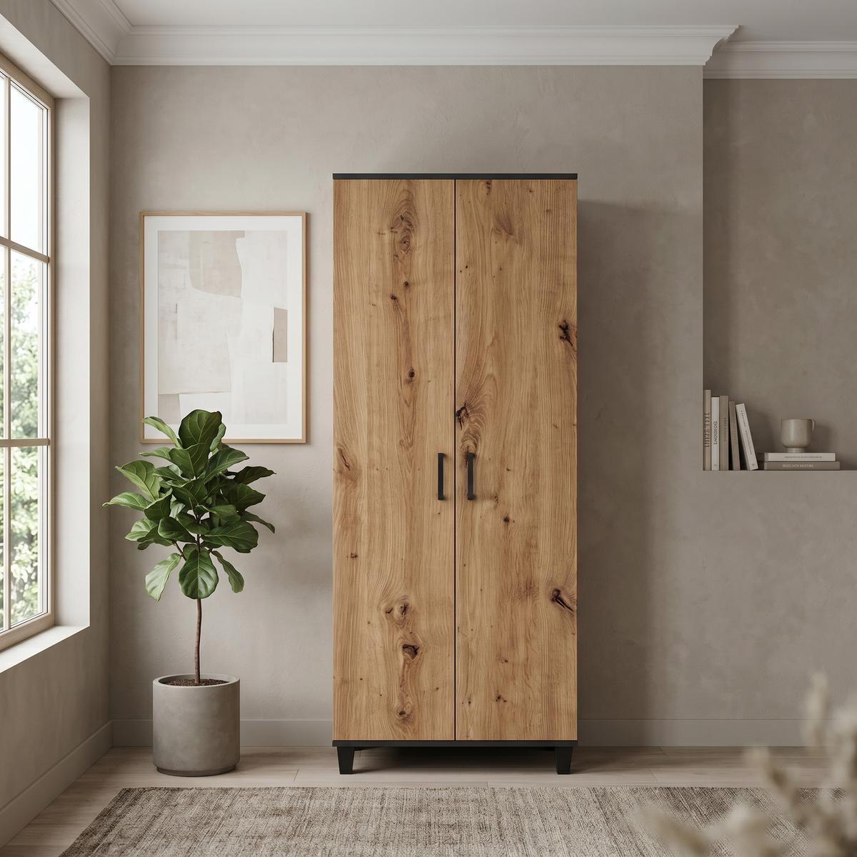DREHTÜRENSCHRANK CORTEZA 80/193/56cm 2-türig Eiche Artisan - Eiche Artisan, Holzwerkstoff (80/193/56cm) - MASSENO