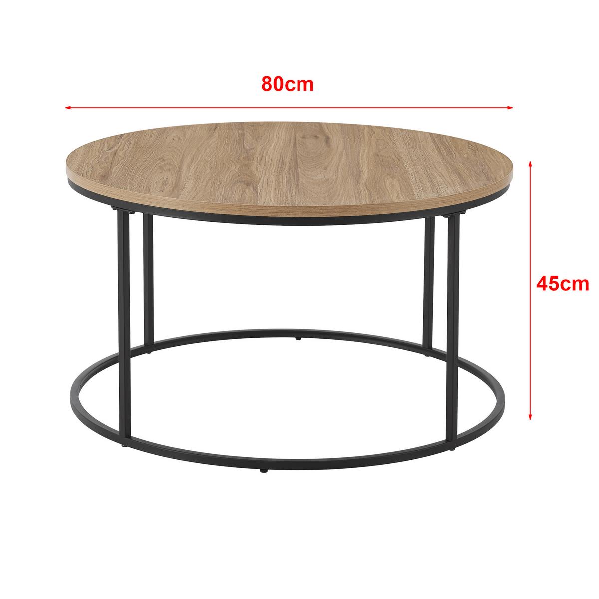 COUCHTISCH Kuhmoinen 45/80 cm - Schwarz/Braun, Holzwerkstoff/Metall (80/80/45cm) - [en.casa]