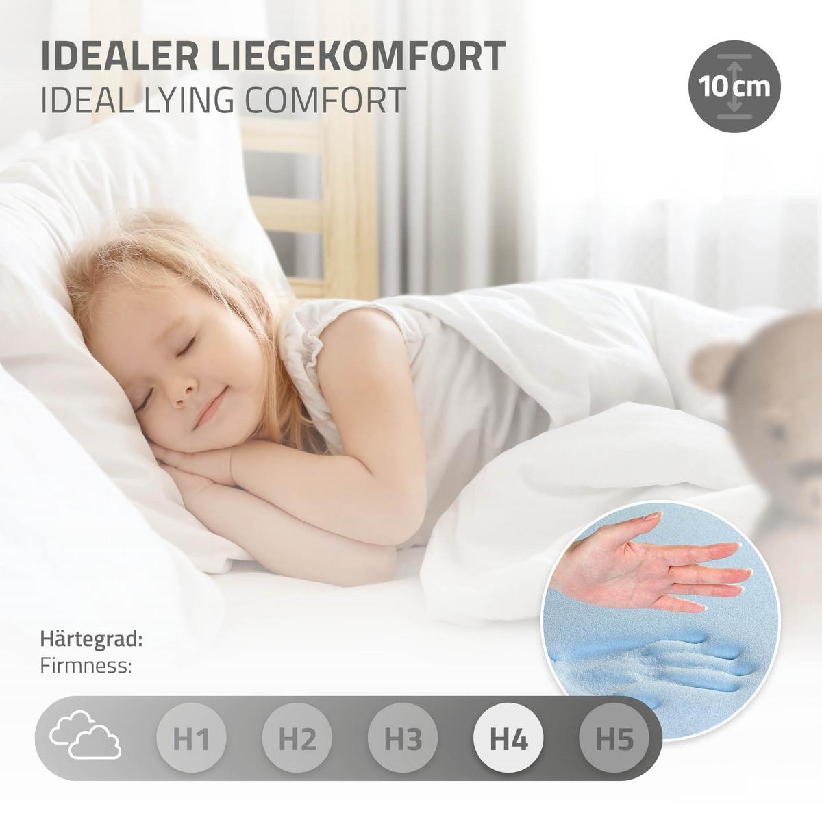 KINDERBETT 90x200 cm mit Matratze Lattenrost & Dach Hausbett aus massivem Kiefernholz Natur - Naturfarben, Holz (90/200cm) - ML-DESIGN