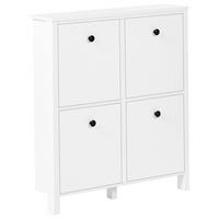 SCHUHSCHRANK Weiß Gibson - Weiß, Holzwerkstoff (80/90/20cm) - Beliani