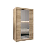 LANGUAGE Schiebetürenschrank mit Spiegel TOKYO 1 200/120/62 2-türig - Silberfarben/Sonoma Eiche, Holz/Kunststoff (120/200/62cm) - MÖBEL KRYSPOL