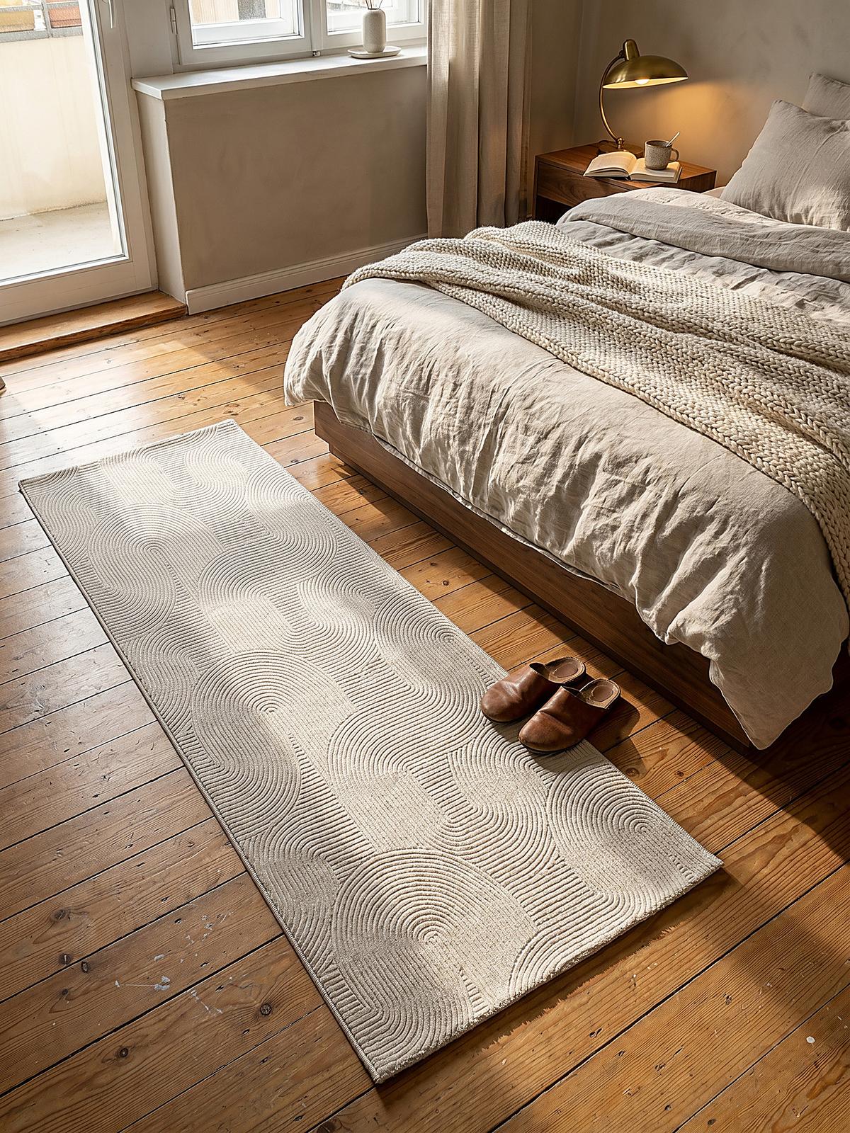 TEPPICHLÄUFER Antirutsch Geometrisch DALAR Polypropylen Creme 80 x 150 cm - Beige, Textil (80/150cm) - KADIMA DESIGN