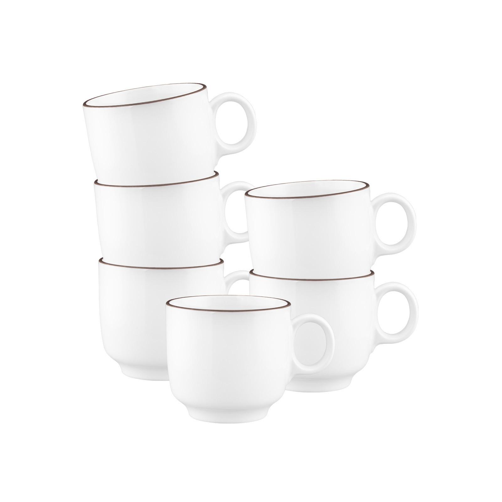 CAPPUCCINOTASSEN Sento Home Pure Lines Chocolate Brown 300 ml 6er Set - Dunkelbraun, Keramik (0.3L) - Seltmann Weiden