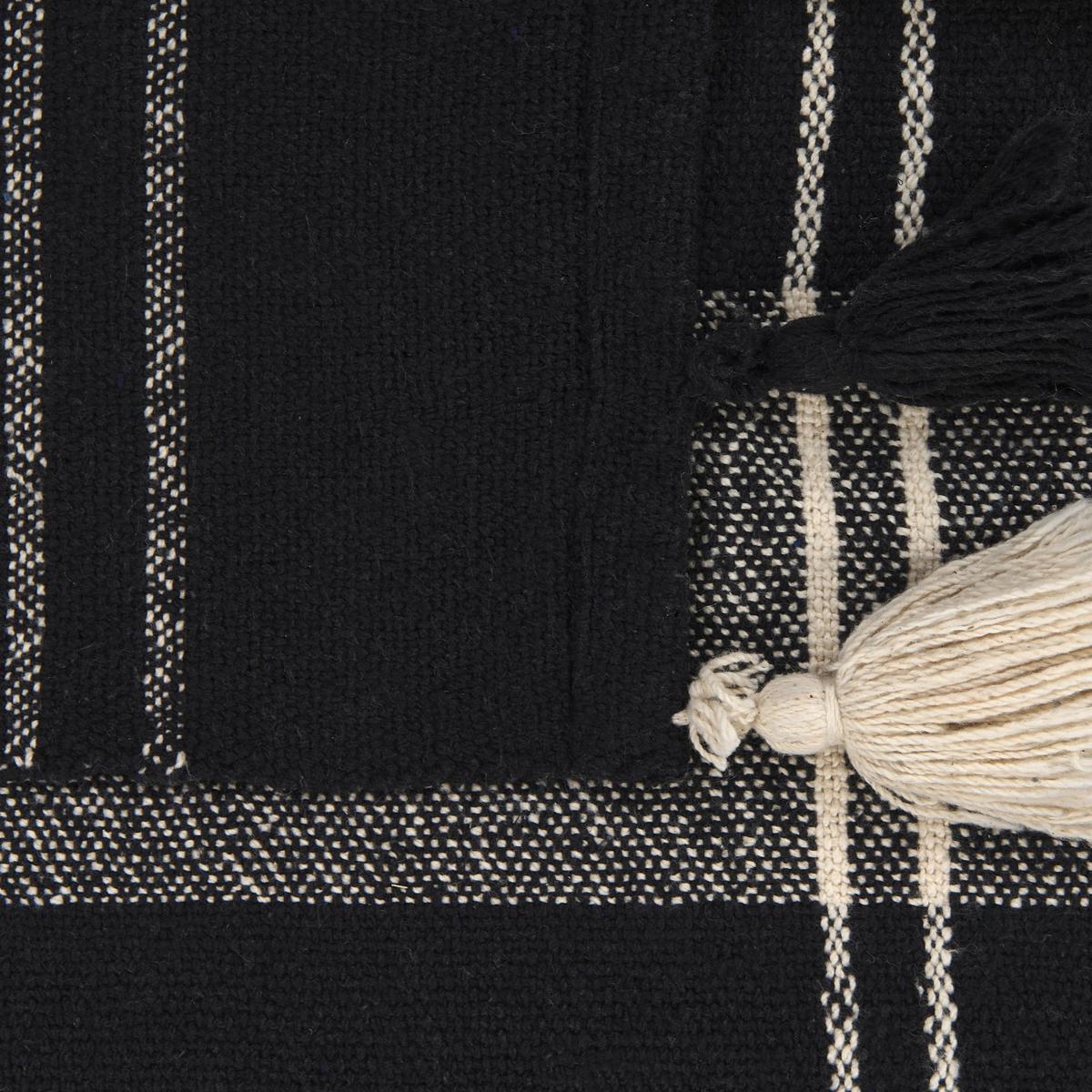 DECKE Schwarz Kulac 130/170 cm - Schwarz, Naturmaterialien/Textil (130/170cm) - Beliani