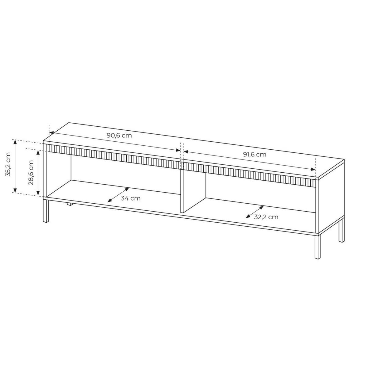 TV-SCHRANK Falsetto Beige 187 cm - Beige, Holzwerkstoff/Metall (187.1/53.4/39.5cm) - Selsey