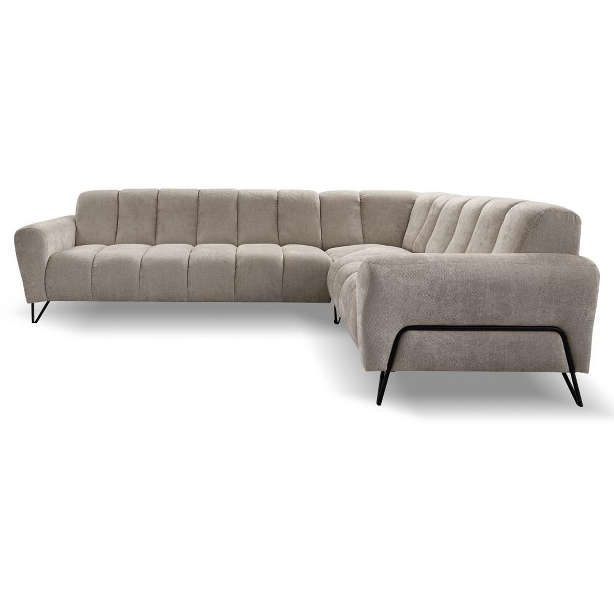 ECKSOFA Volare ohne Schlaffunktion Cappuccino links - Schwarz/Cappuccino, Textil/Metall (295/235cm) - Beautysofa