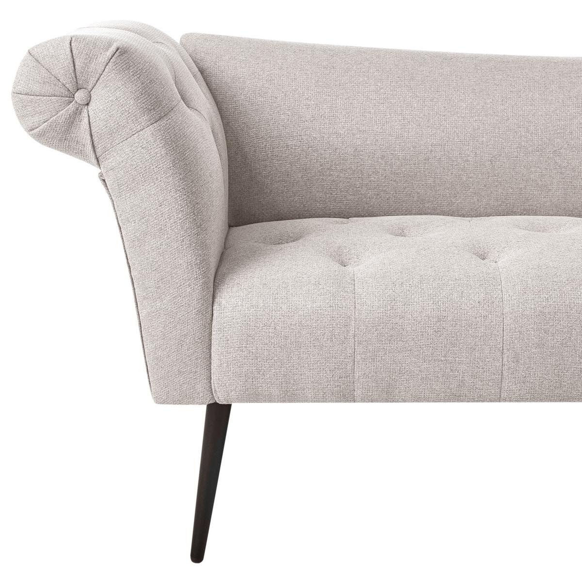 CHAISELONGUE Stoff Hellbeige Nantilly - Beige/Schwarz, Textil (175/76/69cm) - Beliani