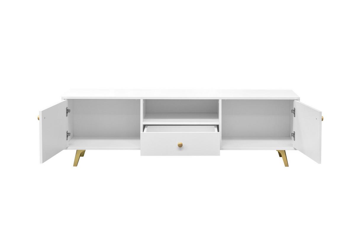LOWBOARD GALIO 160/47,5/41 cm, Weiß - Weiß, Holzwerkstoff (160/47.5/41cm) - MASSENO