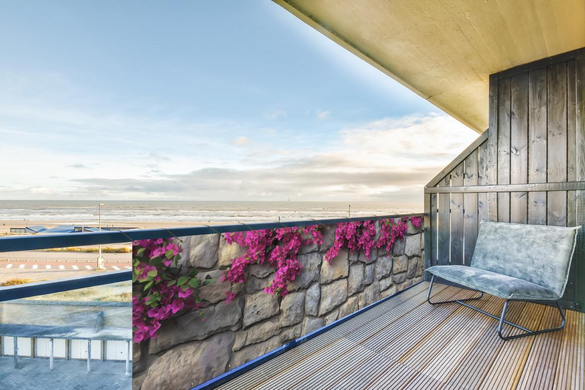 BALKON-SICHTSCHUTZ Bougainvillea - Steinmauer - Rosa Witterungsbeständig 300x80 cm - Magenta, Kunststoff (300/80cm) - MuchoWow