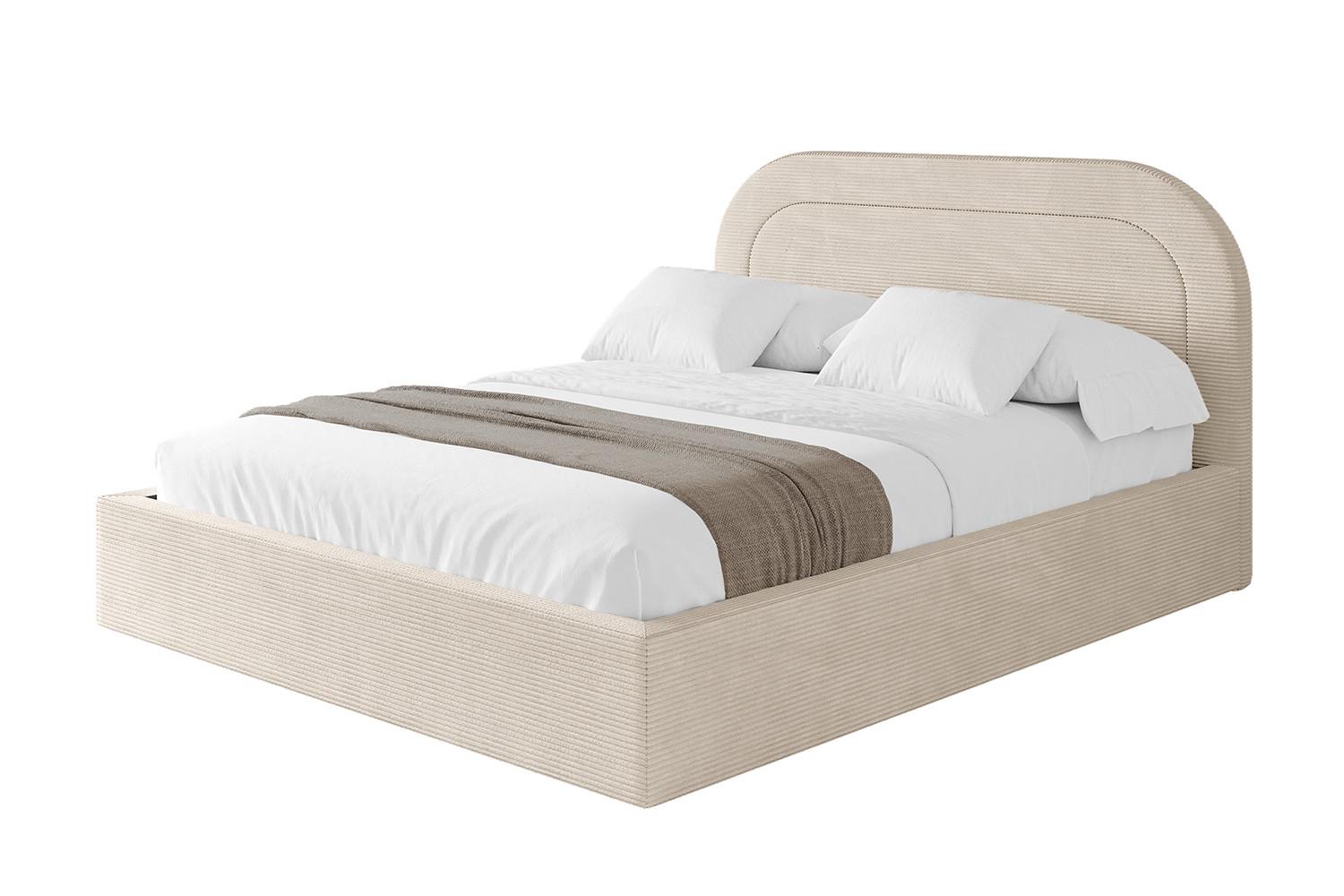 POLSTERBETT mit Bettkasten und Lattenrost, Boxbett ohne Matratze - LERAY 180x200 Beige - Creme, Holzwerkstoff/Textil (180/200cm) - ALTDECOR