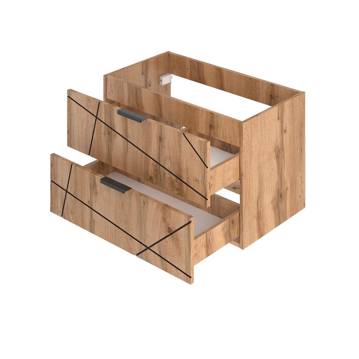 BADMÖBEL 80cm Teren 2er-Set Holz - Braun, Holzwerkstoff (80/50/45.8cm) - Petits-meubles