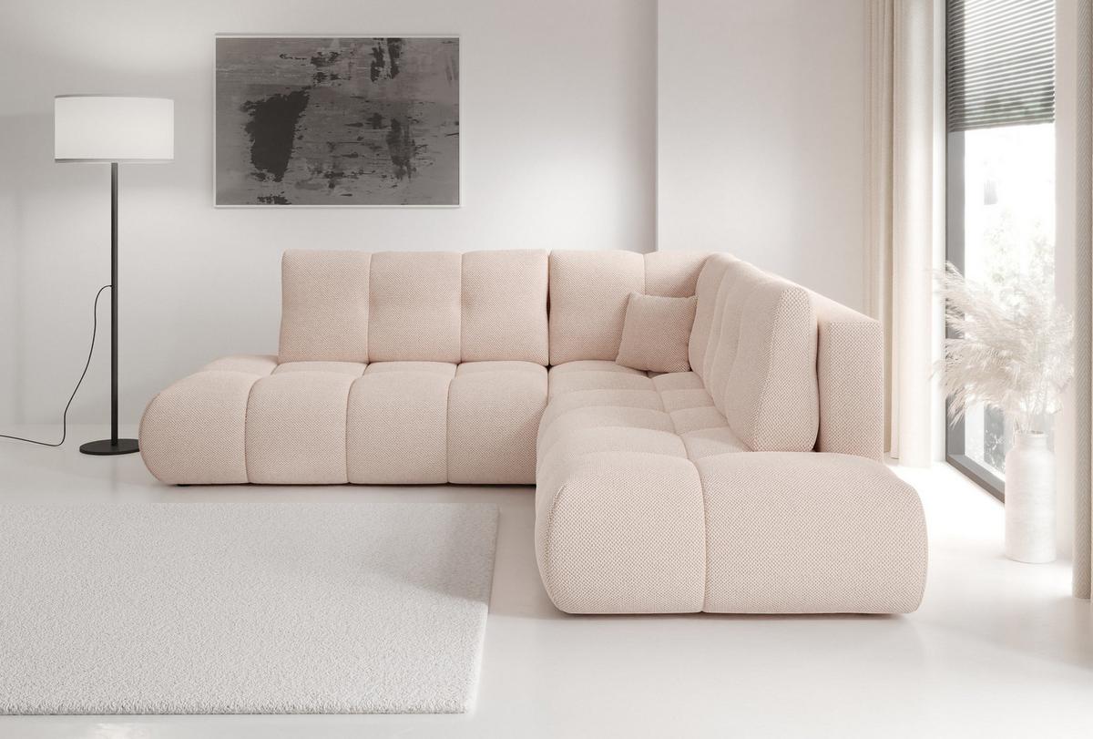 ECKSOFA DUCA II R-S Orange Jersey mit Schlaffunktion - Orange, Holz (266.5/266.5cm) - MASSENO