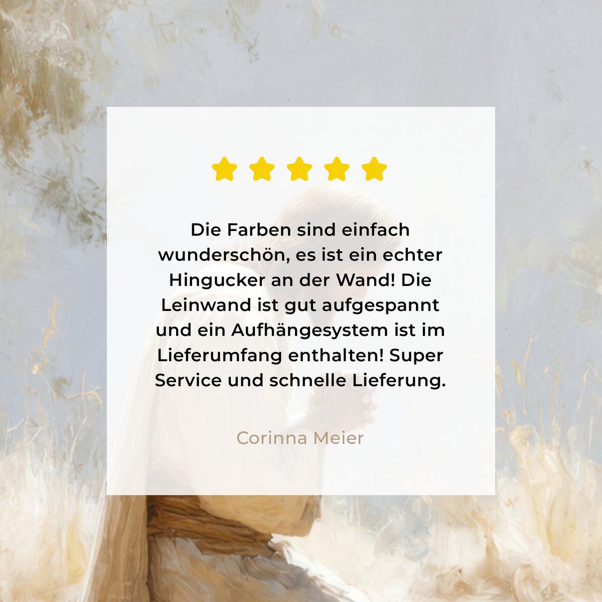 LEINWANDBILD Jesus - Kniend - Waldlandschaft - Betend Wandbild Wohnzimmer 60x80 cm - Beige/Hellblau, Textil (60/80cm) - MuchoWow