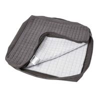 SITZKISSEN-BEZUG grau 50/50/10 – Kissenhülle wattiert, Velours - Grau, Textil (50/50/10cm) - Homescapes