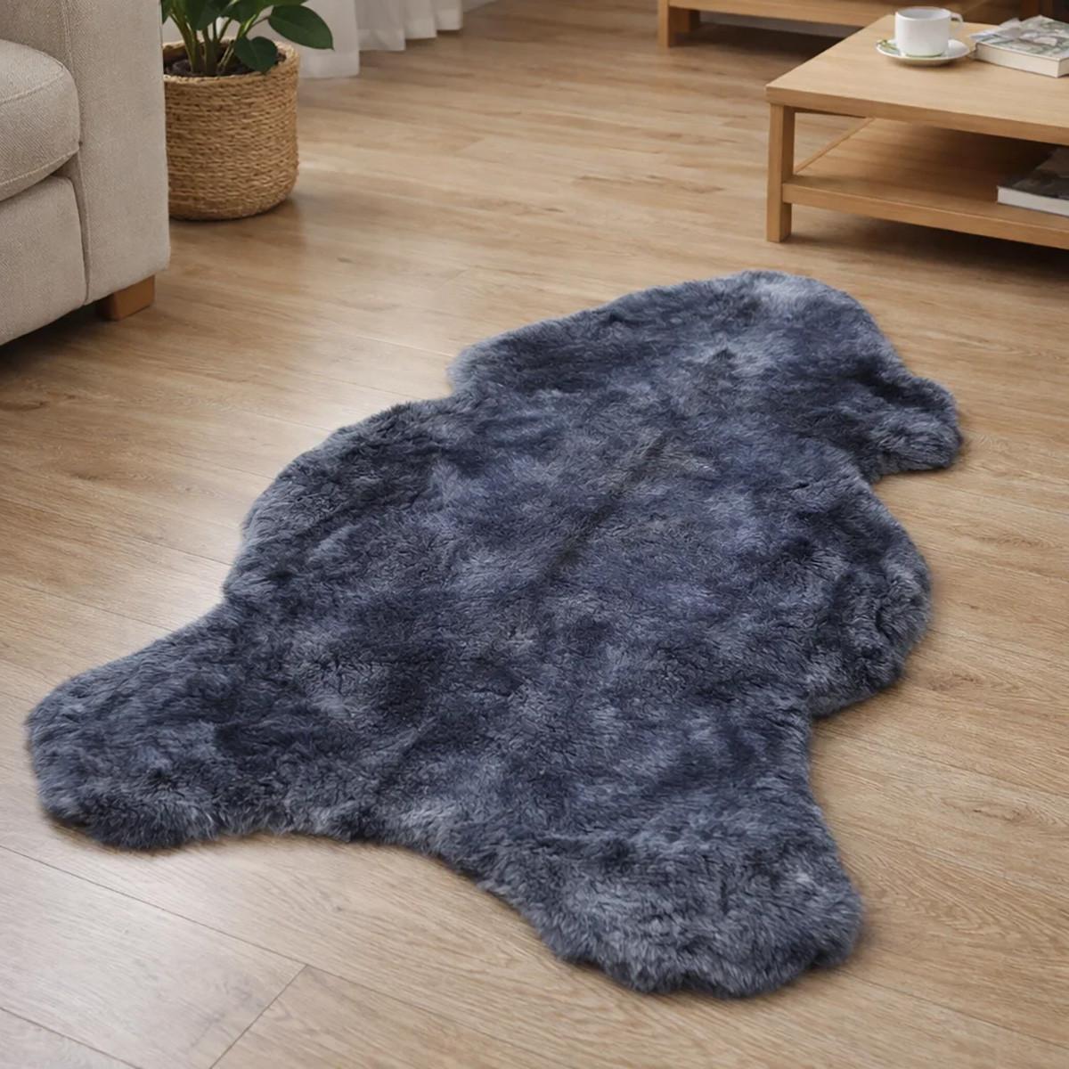 SCHAFFELL Premium Merino Lammfell Silber Grau geschoren ca. 105 cm - Silberfarben/Grau, Fell (55/105cm) - Provellus