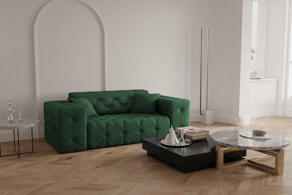 SOFA 2-sitzer Chantal - Grün, Holzwerkstoff/Textil (186/78/96cm) - Fun Möbel